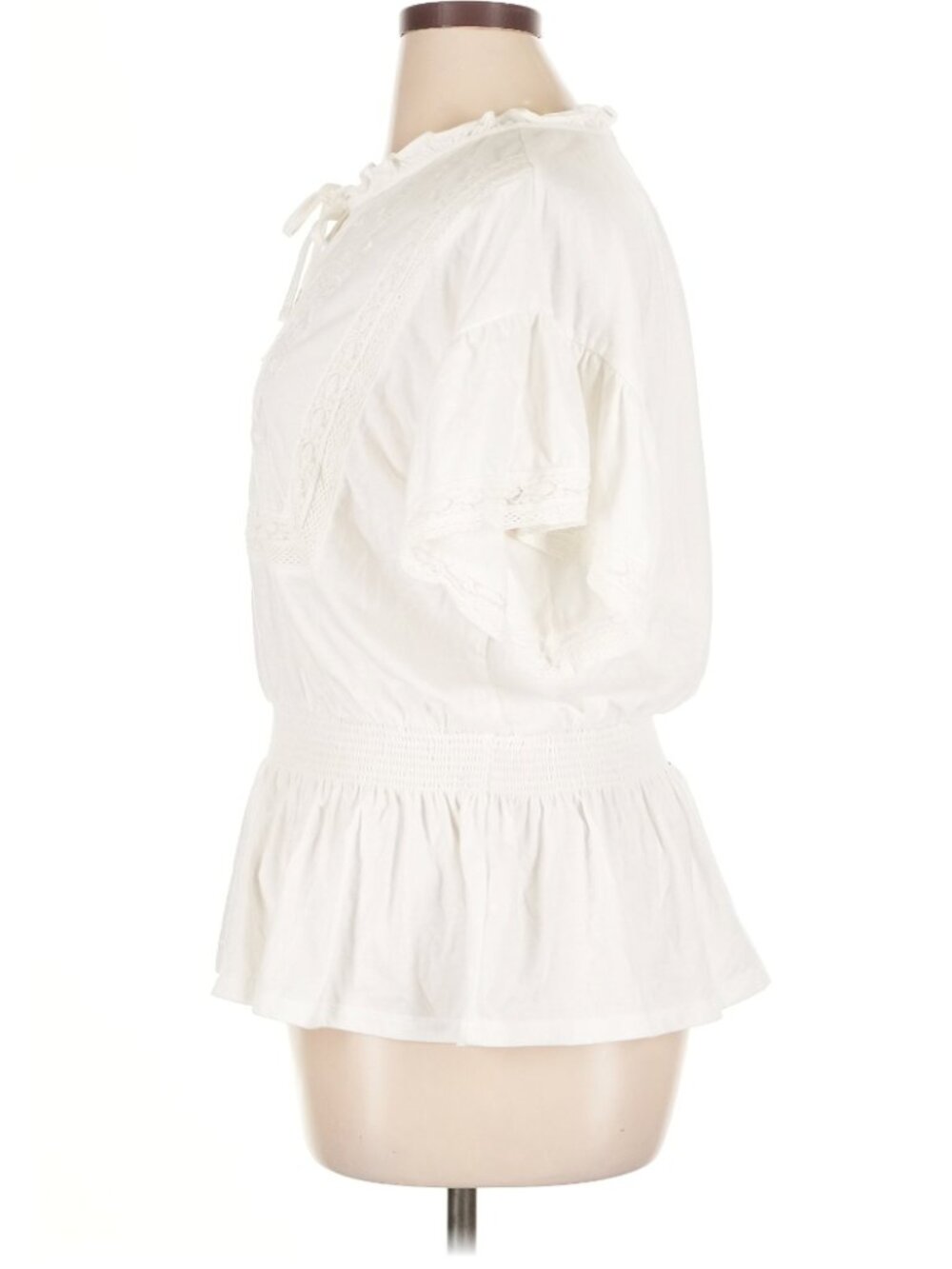 Cato Ivory/White Short-Sleeve Peplum Blouse - Size XL - Great Condition - Picture 5 of 9